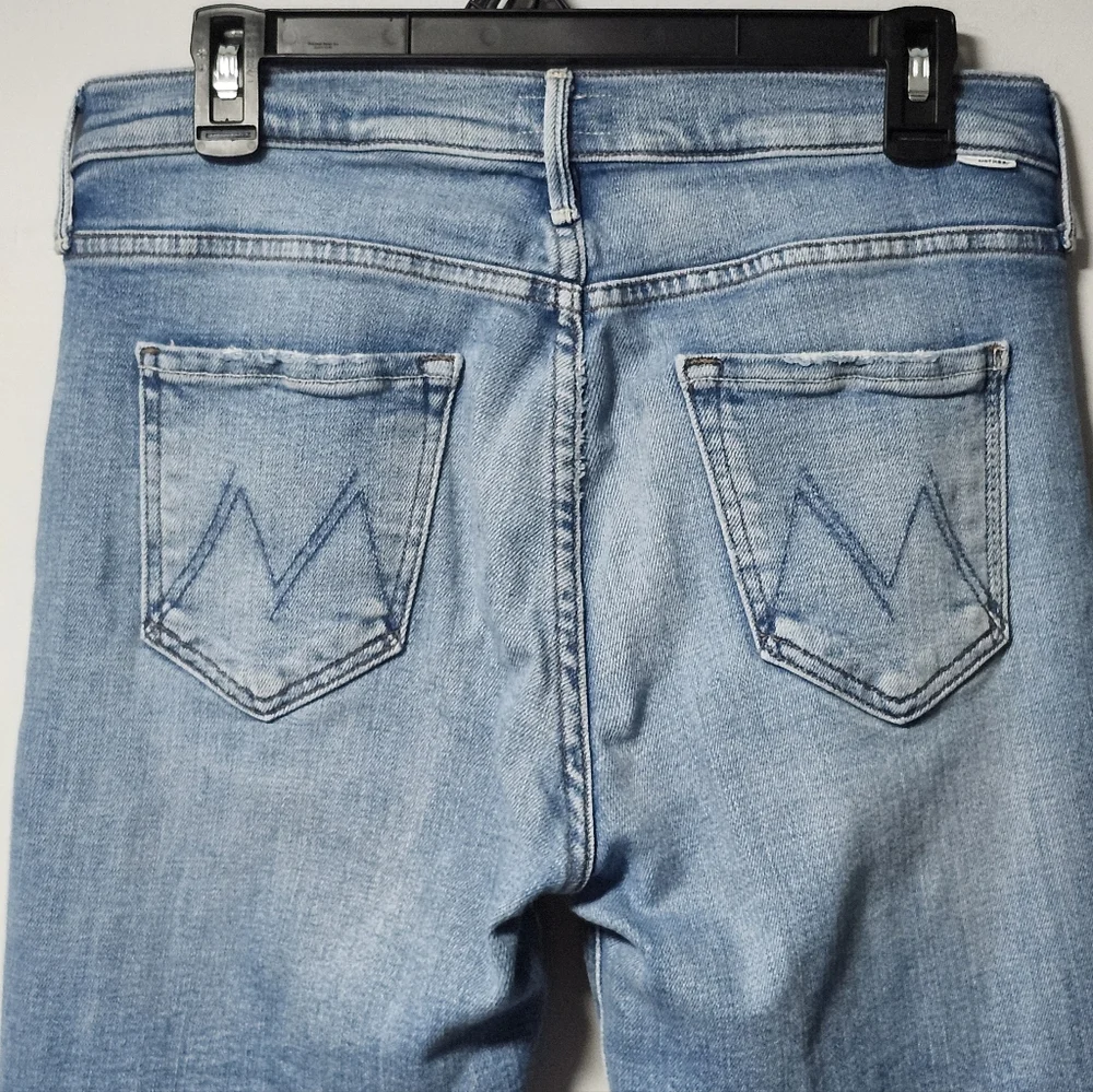 MOTHER The Midrise Dazzler Ankle Fray Denim Stetch Jeans 29 - Picture 4 of 7